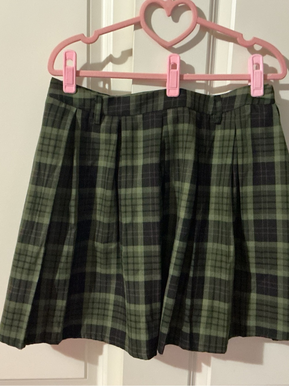 Green Plaid Pleated Mini Skirt - Preppy Schoolgirl Style